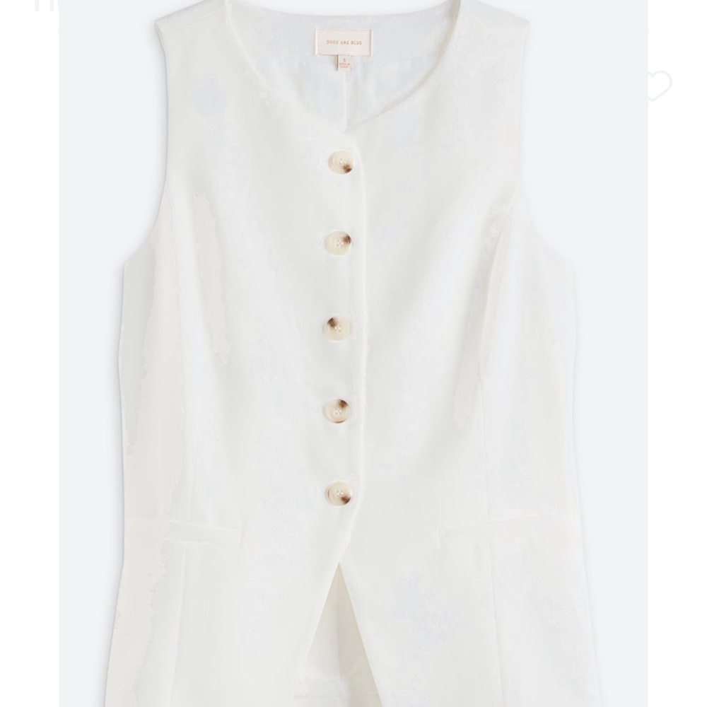 White V Neck Vest